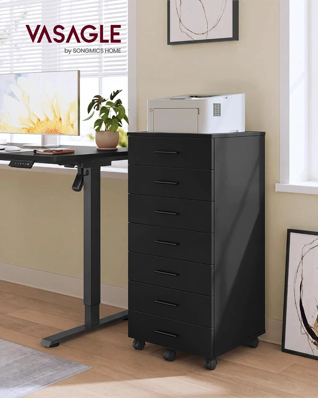 Alt view image 2 of 6 - File Cabinet with Wheels, 7 Drawers, Tool-Free Sliding Rails