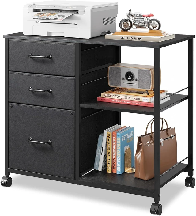 Main image of 3 Drawer Fabric Mobile Lateral Filing Cabinet