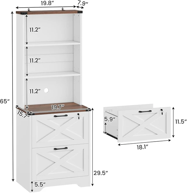 Alt view image 2 of 7 - 2 Drawer File Cabinet with Lock for Home Office