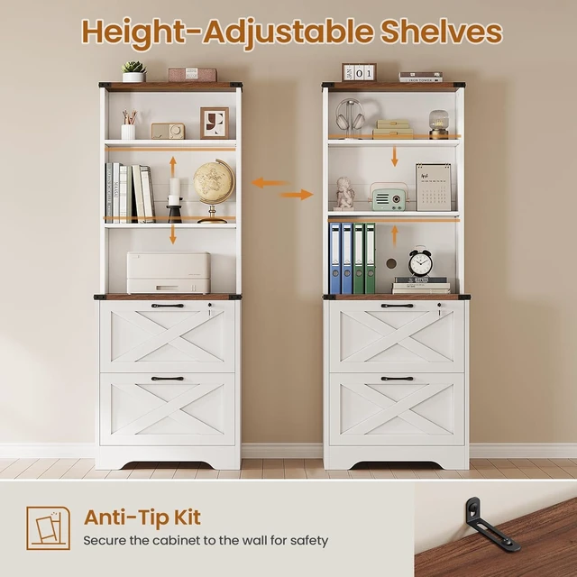 Alt view image 5 of 7 - 2 Drawer File Cabinet with Lock for Home Office