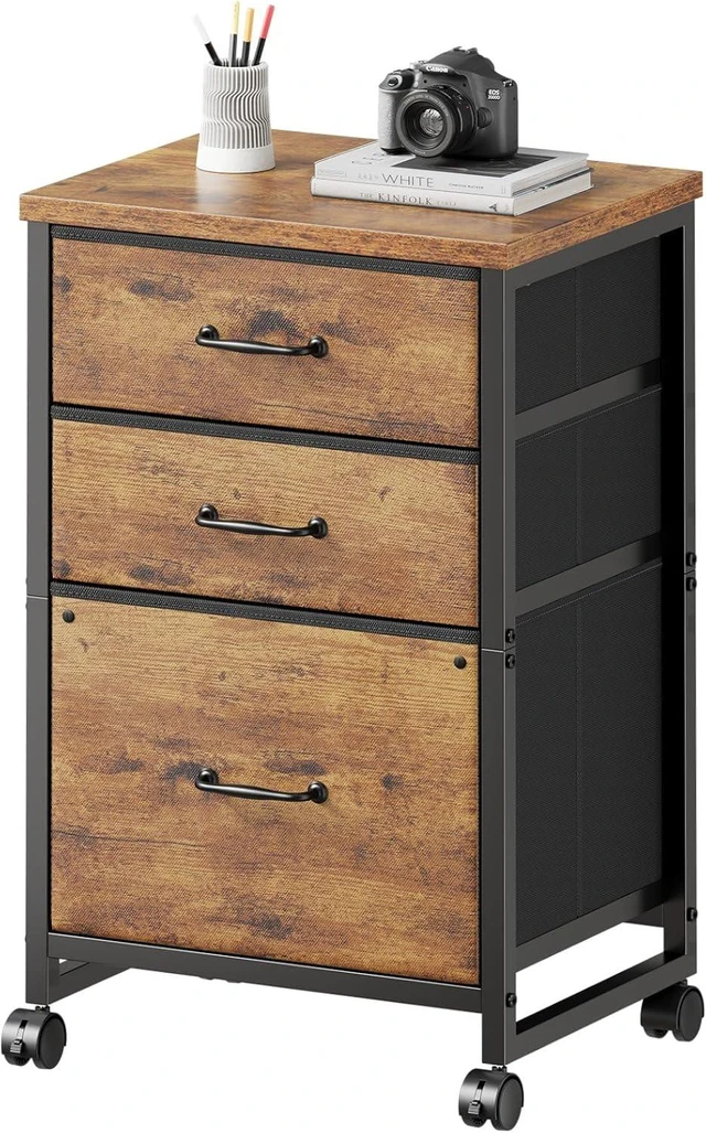 Main image of Maihail 3 Drawer File Cabinet on Wheels, Fits A4 Size for Home Office