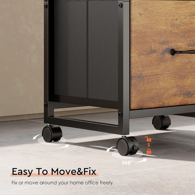 Alt view image 4 of 7 - Maihail 3 Drawer File Cabinet on Wheels, Fits A4 Size for Home Office