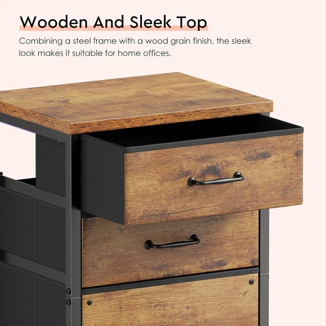 Alt view image 5 of 7 - Maihail 3 Drawer File Cabinet on Wheels, Fits A4 Size for Home Office