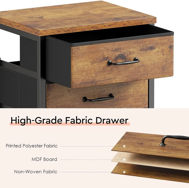 Alt view image 6 of 7 - Maihail 3 Drawer File Cabinet on Wheels, Fits A4 Size for Home Office