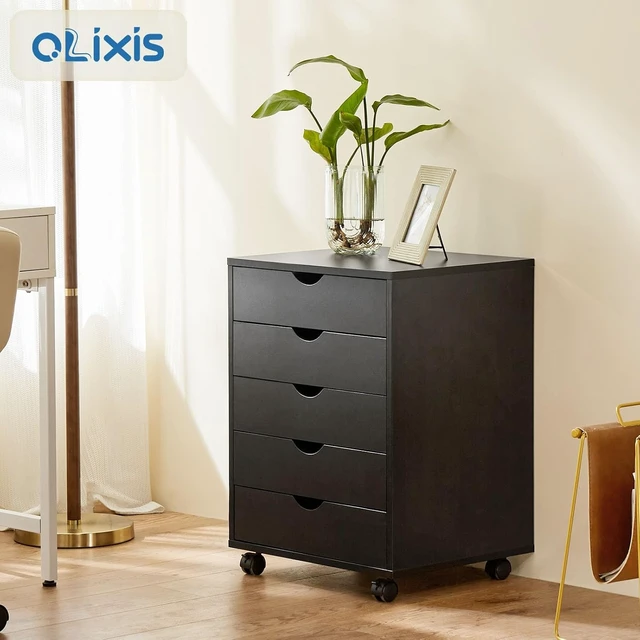 Alt view image 4 of 7 - 5 Drawer Under Desk File Cabinet with Wheels & Printer Stand