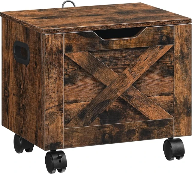 Main image of Rolling Filing Cabinet Small Under Desk Cabinet with Single Drawer, Hanging File Organizer for A4/Letter Documents, Organizer Box, Rustic Brown FCRB4001