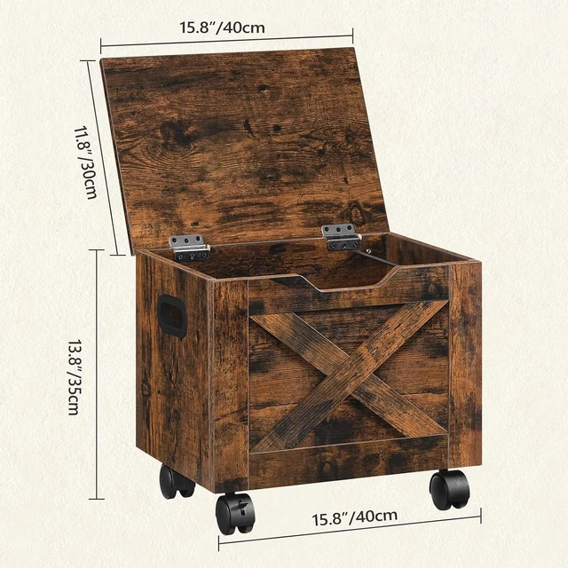 Alt view image 3 of 7 - Rolling Filing Cabinet Small Under Desk Cabinet with Single Drawer, Hanging File Organizer for A4/Letter Documents, Organizer Box, Rustic Brown FCRB4001