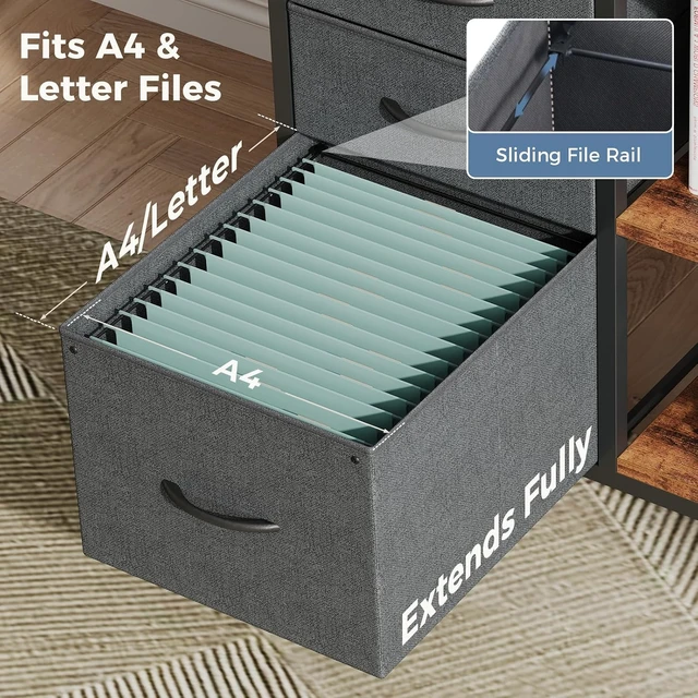 Alt view image 5 of 7 - 3 Drawer Mobile Rolling File Cabinet & Printer Stand with Storage