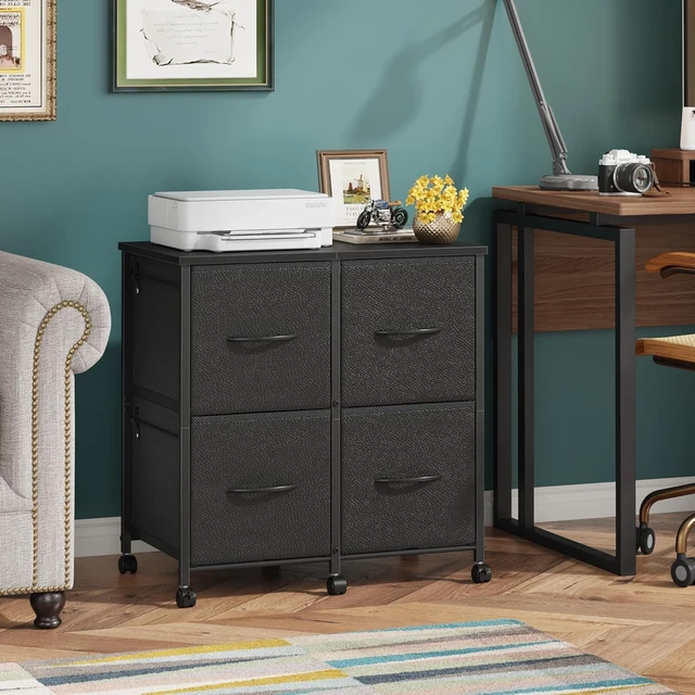 Alt view image 3 of 7 - 23''W 4 Drawer Mobile Lateral File Cabinet for Large Printer