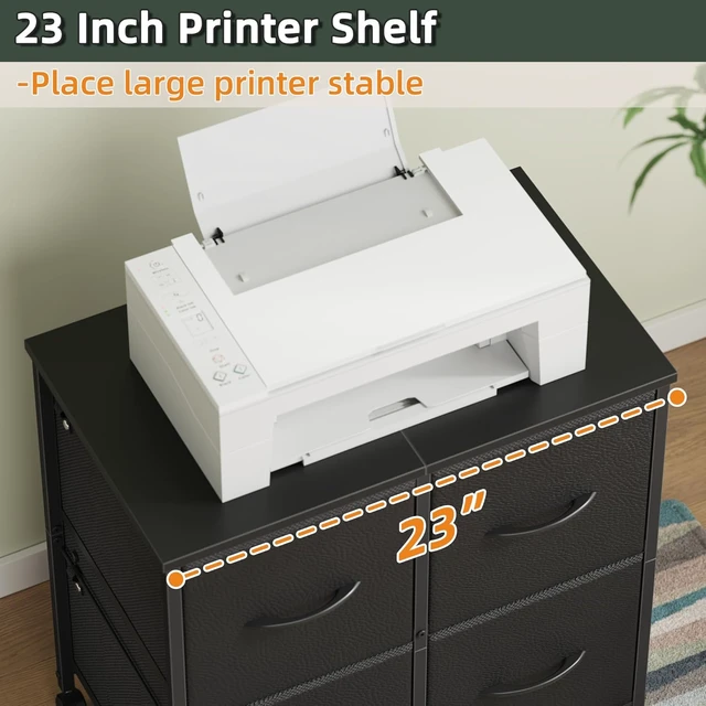 Alt view image 5 of 7 - 23''W 4 Drawer Mobile Lateral File Cabinet for Large Printer