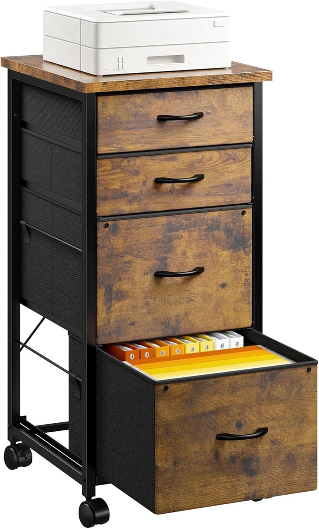 Main image of 4-Drawer Rolling File Cabinet, Fits A4 Letter Size for Home Office