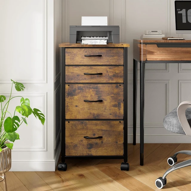 Alt view image 2 of 7 - 4-Drawer Rolling File Cabinet, Fits A4 Letter Size for Home Office