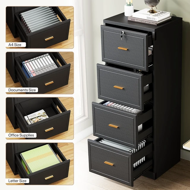 Alt view image 6 of 7 - 4 Drawer File Cabinet with Lock for Home Office
