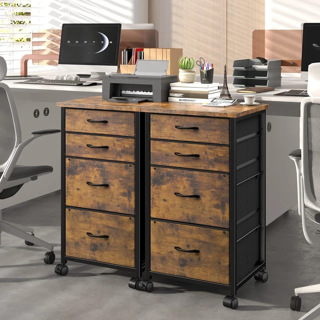 Alt view image 5 of 7 - 4-Drawer Rolling File Cabinet, Fits A4 Letter Size for Home Office