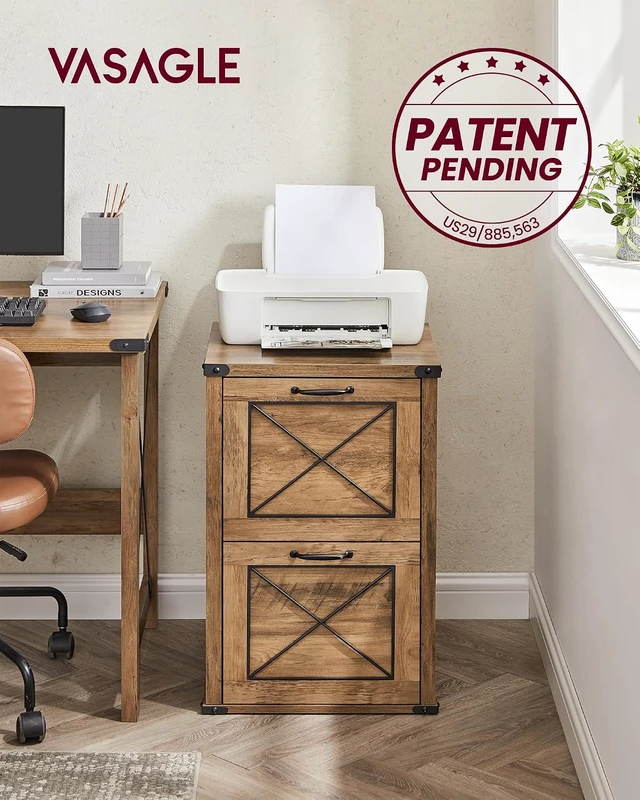 Alt view image 3 of 7 - File Cabinet with 2 File Drawers & Printer Stand, Fits A4 Letter Size