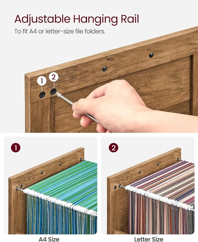 Alt view image 6 of 7 - File Cabinet with 2 File Drawers & Printer Stand, Fits A4 Letter Size