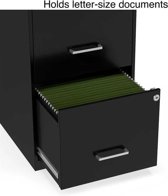 Alt view image 5 of 7 - 2-Drawer Vertical Letter Size File Cabinet, Lockable, Black