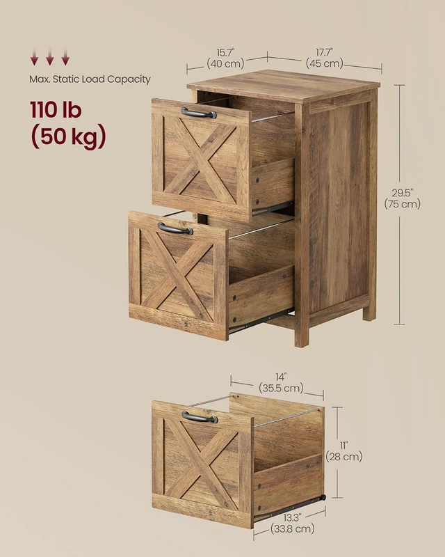 Alt view image 2 of 7 - 2-Drawer Filing Cabinet for Home Office