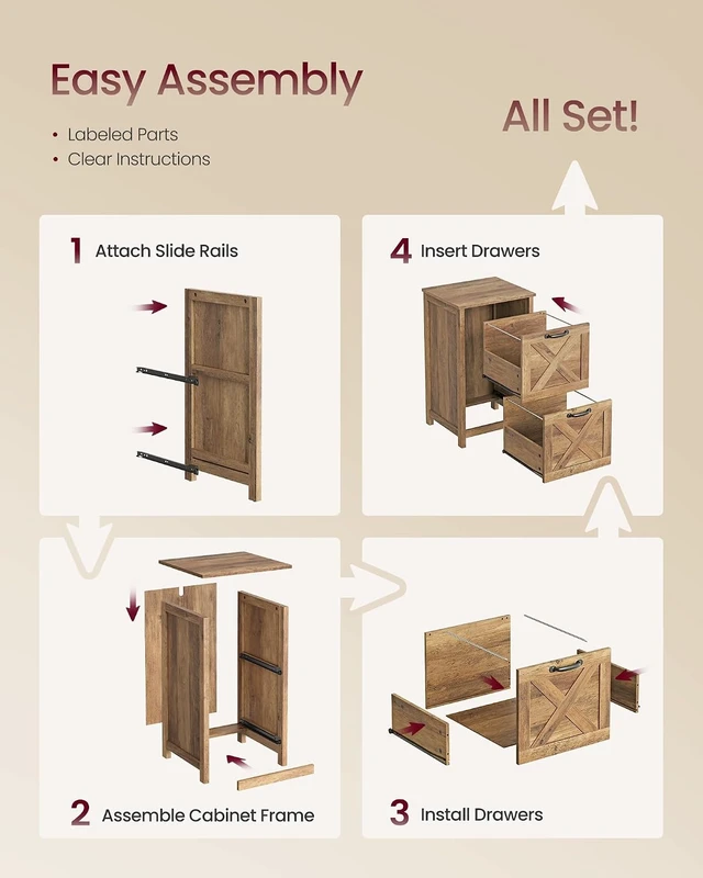 Alt view image 7 of 7 - 2-Drawer Filing Cabinet for Home Office
