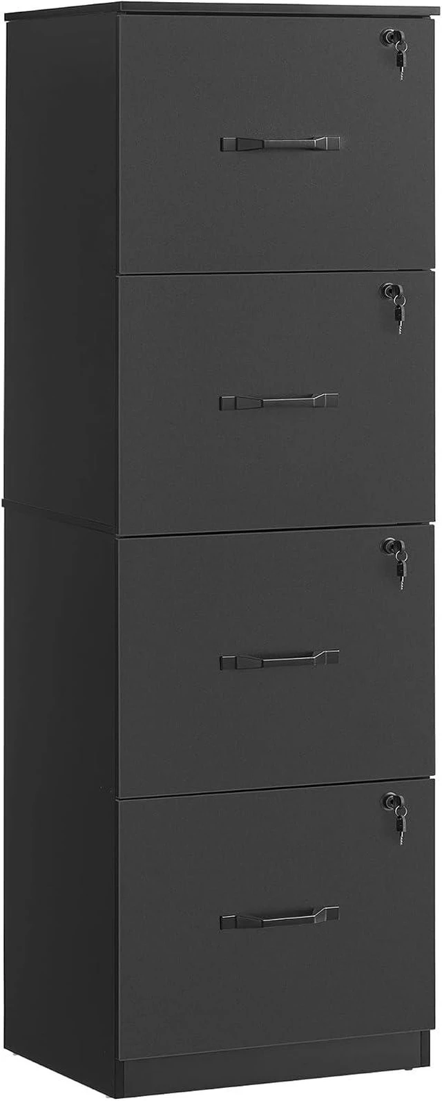 Main image of 4 Drawer File Cabinet with Locks for A4, Letter Sized Documents