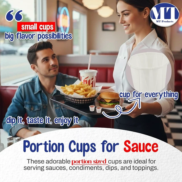 Alt view image 3 of 7 - Disposable Souffle Cups Individual Paper Portion Cups 1/2 oz. (Pack of 5000), Made in the USA