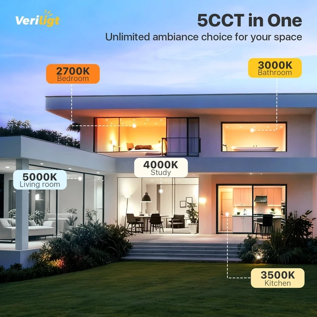 Alt view image 2 of 7 - 8 Inch 5CCT LED Recessed Light, White, 4 Pack