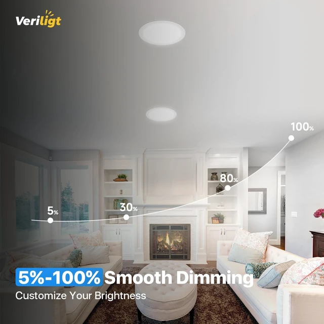 Alt view image 5 of 7 - 8 Inch 5CCT LED Recessed Light, White, 4 Pack