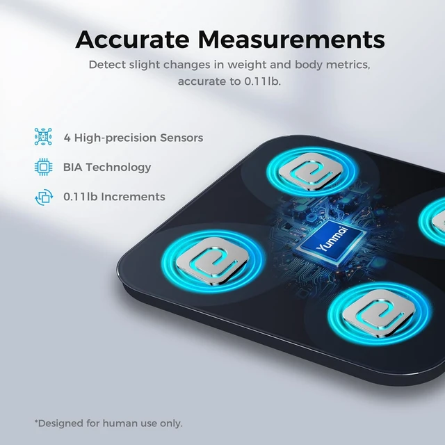 Alt view image 4 of 7 - Smart Scale with BMI, Body Fat, Muscle Mass & Body Weight 13 Body Composition Accurate Digital Bathroom Scale, Bluetooth, Health Compatible, Rechargeable 400lb