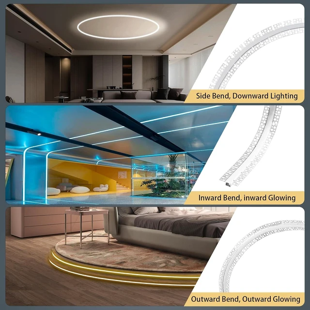 Alt view image 3 of 6 - 10Pack LED Diffuser Channel Aluminum Track Profile with Milky White Cover