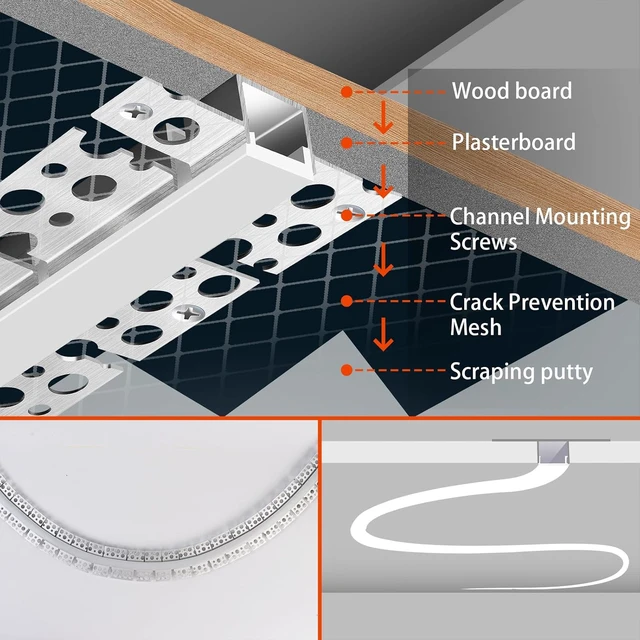 Alt view image 5 of 6 - 10Pack LED Diffuser Channel Aluminum Track Profile with Milky White Cover