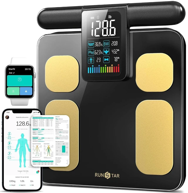 Main image of 8-Electrode Scale for Body Weight, Color Screen Handle, 50+ Metrics