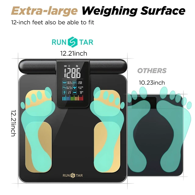 Alt view image 3 of 7 - 8-Electrode Scale for Body Weight, Color Screen Handle, 50+ Metrics