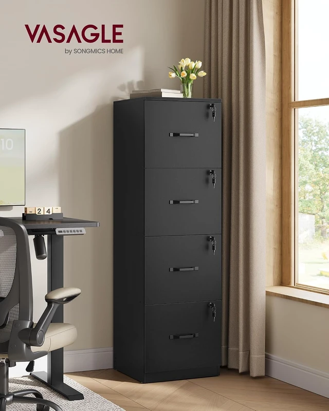 Alt view image 2 of 6 - 4 Drawer File Cabinet with Locks for A4, Letter Sized Documents