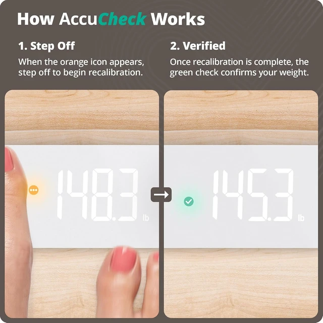 Alt view image 4 of 7 - AccuCheck Digital Bathroom Scale for Body Weight (Clear)