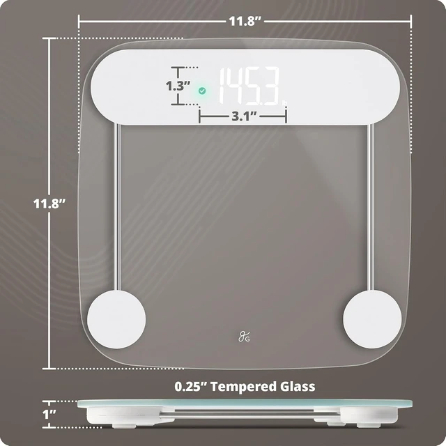 Alt view image 7 of 7 - AccuCheck Digital Bathroom Scale for Body Weight (Clear)