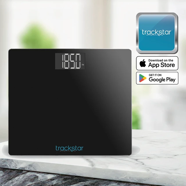 Alt view image 2 of 7 - Wide-Platform Digital Bluetooth Body Weight Scale, Black