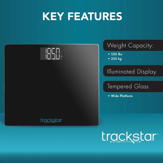 Alt view image 4 of 7 - Wide-Platform Digital Bluetooth Body Weight Scale, Black