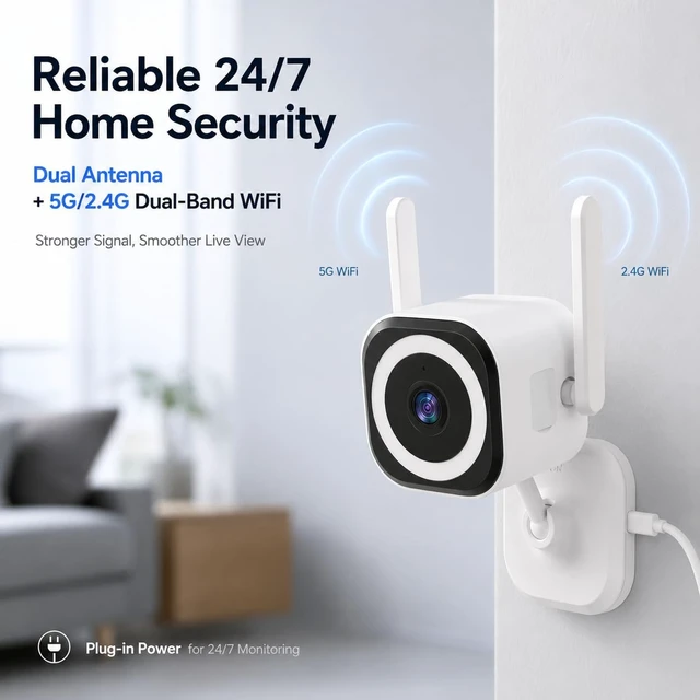 Alt view image 6 of 7 - 2K Indoor Outdoor Security Camera for Home Security & Baby Monitor, 2Pack