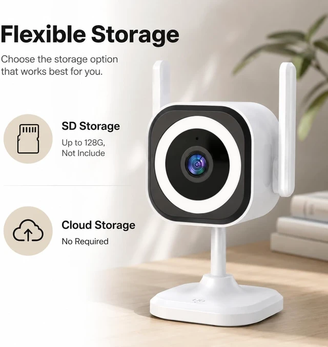Alt view image 7 of 7 - 2K Indoor Outdoor Security Camera for Home Security & Baby Monitor, 2Pack