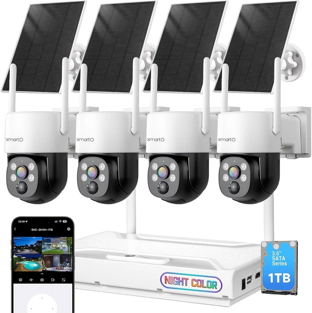 Main image of PTZ Solar Security Camera System with 0-Light Night Color & AI Tracking