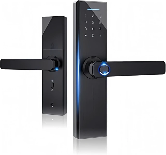 Main image of 4-in-1 Biometric Fingerprint Smart Lock with Touchscreen Home Security, Black