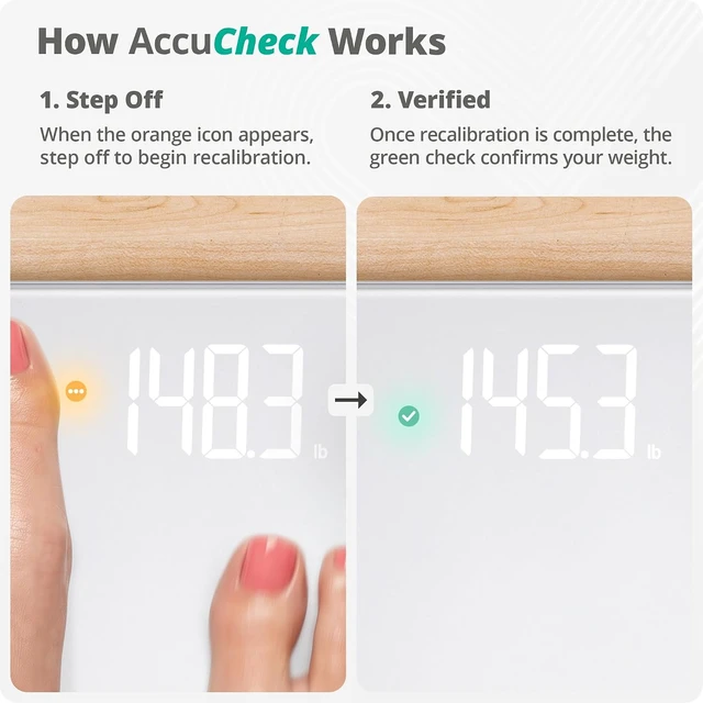 Alt view image 3 of 7 - AccuCheck Digital Bathroom Scale for Body Weight (White)