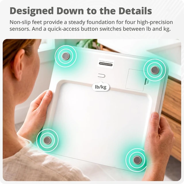 Alt view image 5 of 7 - AccuCheck Digital Bathroom Scale for Body Weight (White)
