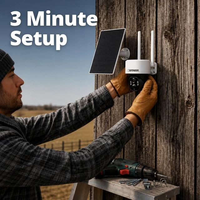 Alt view image 3 of 7 - Frontier AI 2K+ 4G LTE Cellular Security Camera 360° PTZ, No WiFi, AI Tracking, Color Night Vision, 2-Way Talk, eSIM, 5W Solar Panel, Empower App (Paid Plan Required)