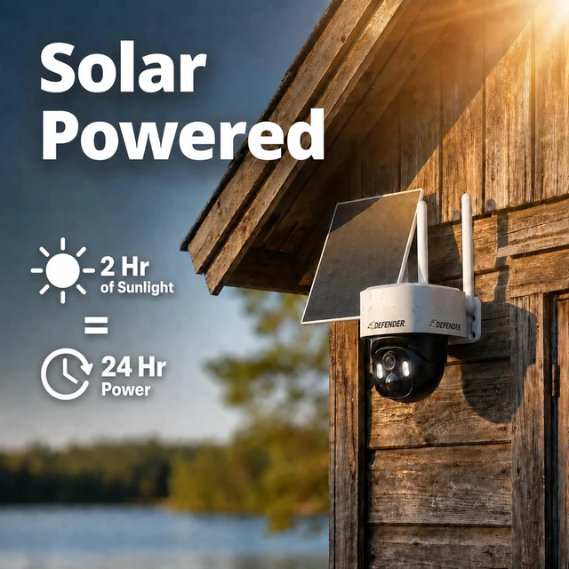 Alt view image 4 of 7 - Frontier AI 2K+ 4G LTE Cellular Security Camera 360° PTZ, No WiFi, AI Tracking, Color Night Vision, 2-Way Talk, eSIM, 5W Solar Panel, Empower App (Paid Plan Required)