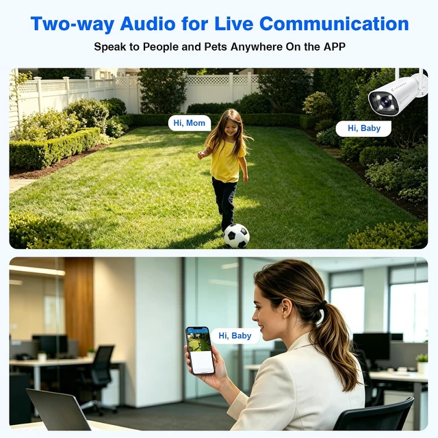 Alt view image 5 of 7 - 5MP WiFi Bullet Security Camera with Two-Way Audio Works with NVR System