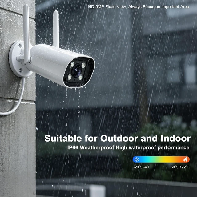 Alt view image 6 of 7 - 5MP WiFi Bullet Security Camera with Two-Way Audio Works with NVR System