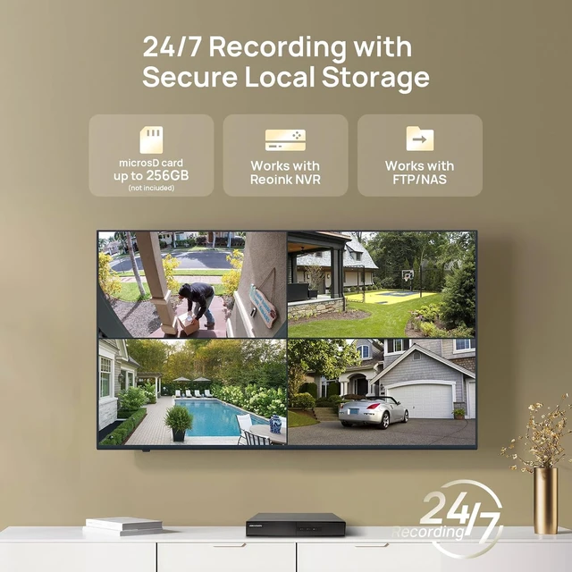 Alt view image 7 of 7 - 4K Dual-Lens PoE Outdoor Security Camera 180° Panoramic View