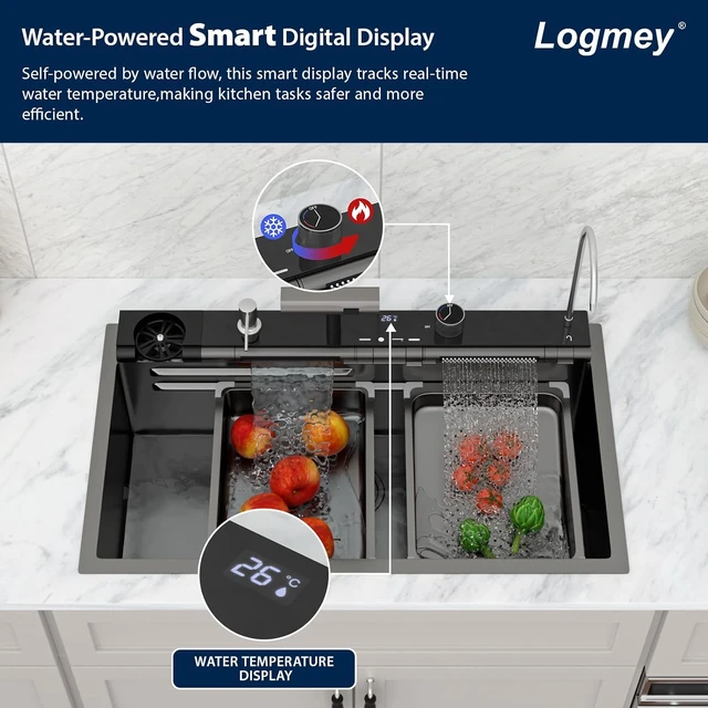 Alt view image 4 of 7 - Waterfall Drop-In Kitchen Sink