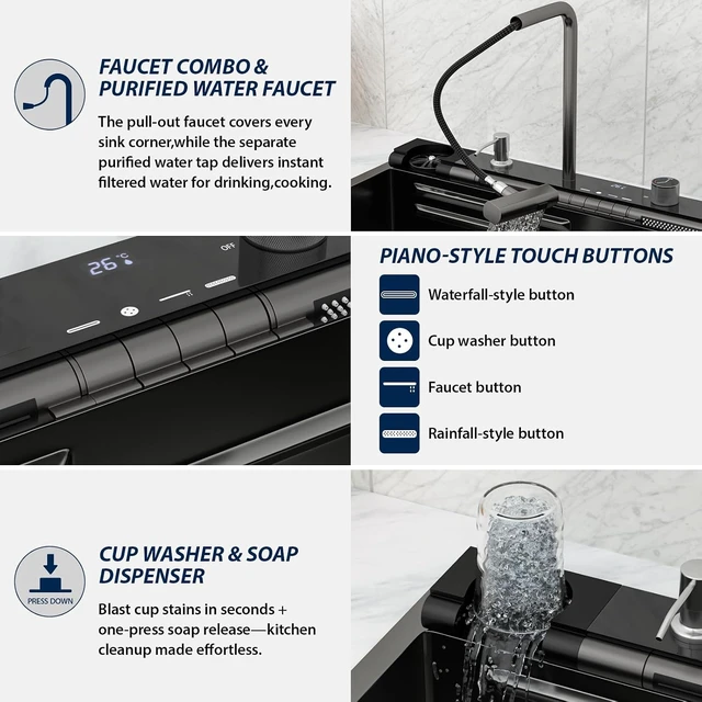 Alt view image 5 of 7 - Waterfall Drop-In Kitchen Sink